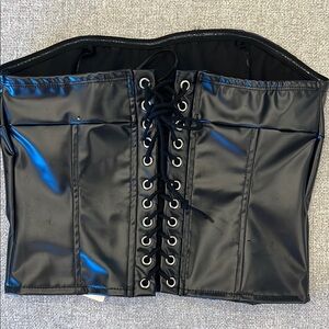 Black Lace-Up Corset Top